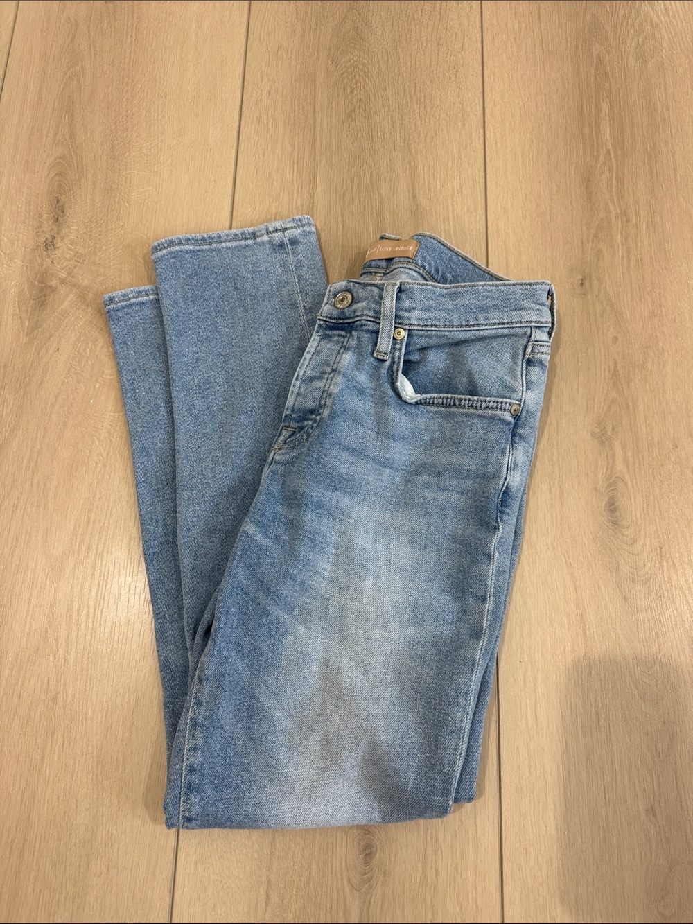 7 For All Mankind Light Blue Straight Leg Jeans